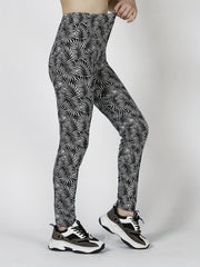 Leaf Print Skinny Leggings for Women