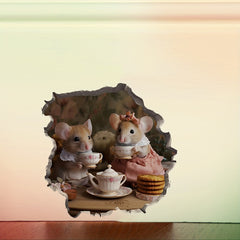 2pcs Funny Mouse Stickers Waterproof Adhesive Decoration