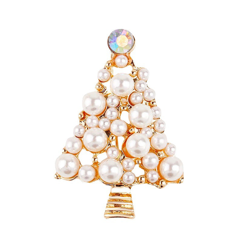 Christmas Pearl Tree Brooch