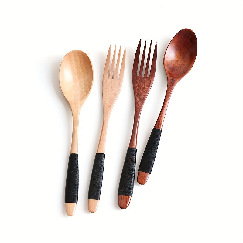 2pcs Wooden Cutlery Set for Dinnerware and Tableware