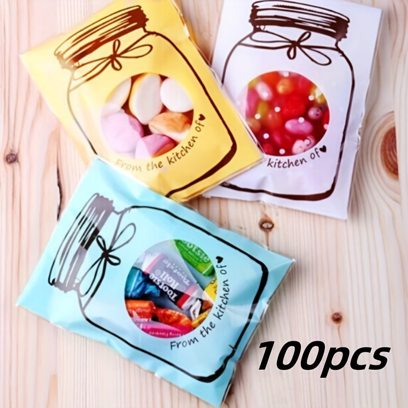 100pcs Bottle Candy Bag Self-sealing Biscuit Sample Bag