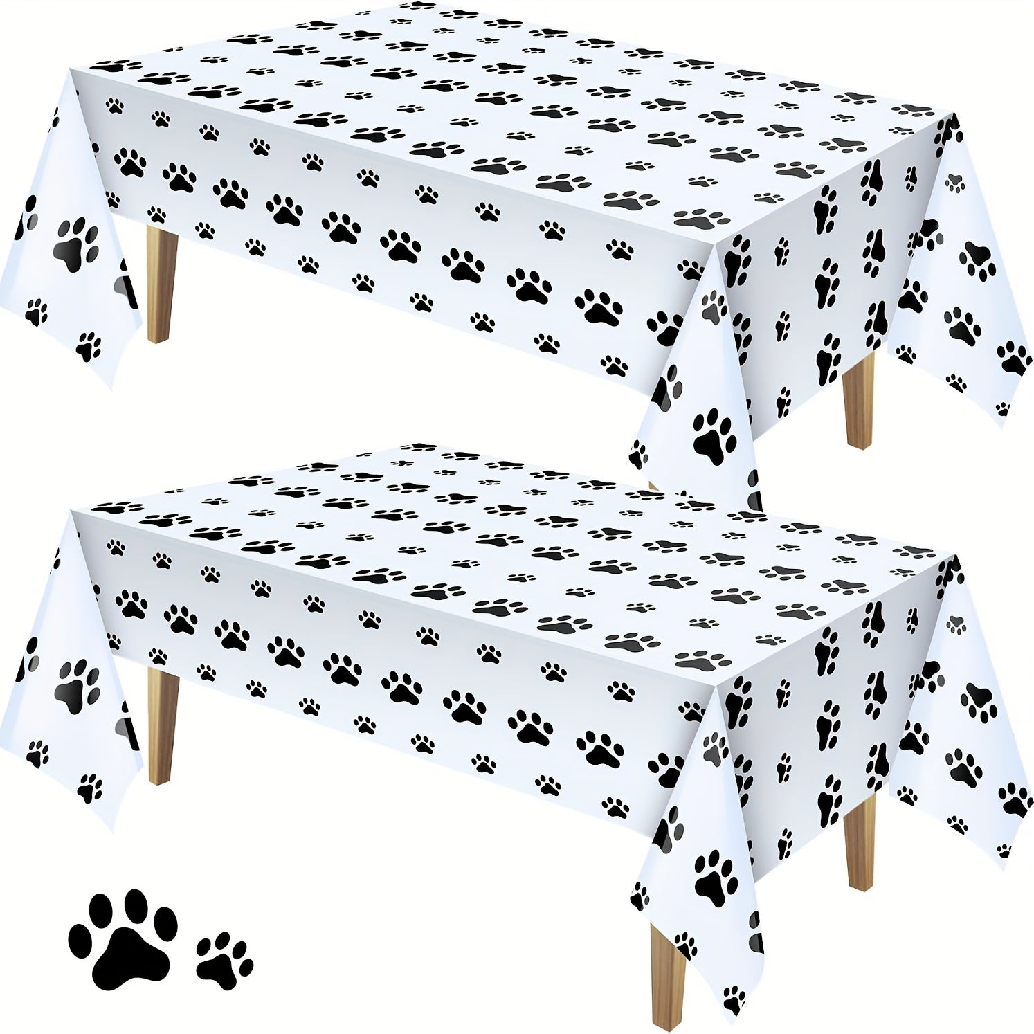 Dog Footprints And Paws Party Tablecloth