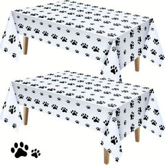 Dog Footprints And Paws Party Tablecloth
