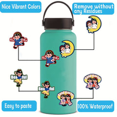 50 Cartoon Waterproof Stickers for Luggage Skateboard Cup Phone Ta
