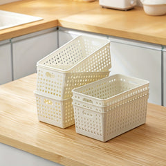 6pcs Plastic Storage Baskets Small Pantry Baskets For Organizing