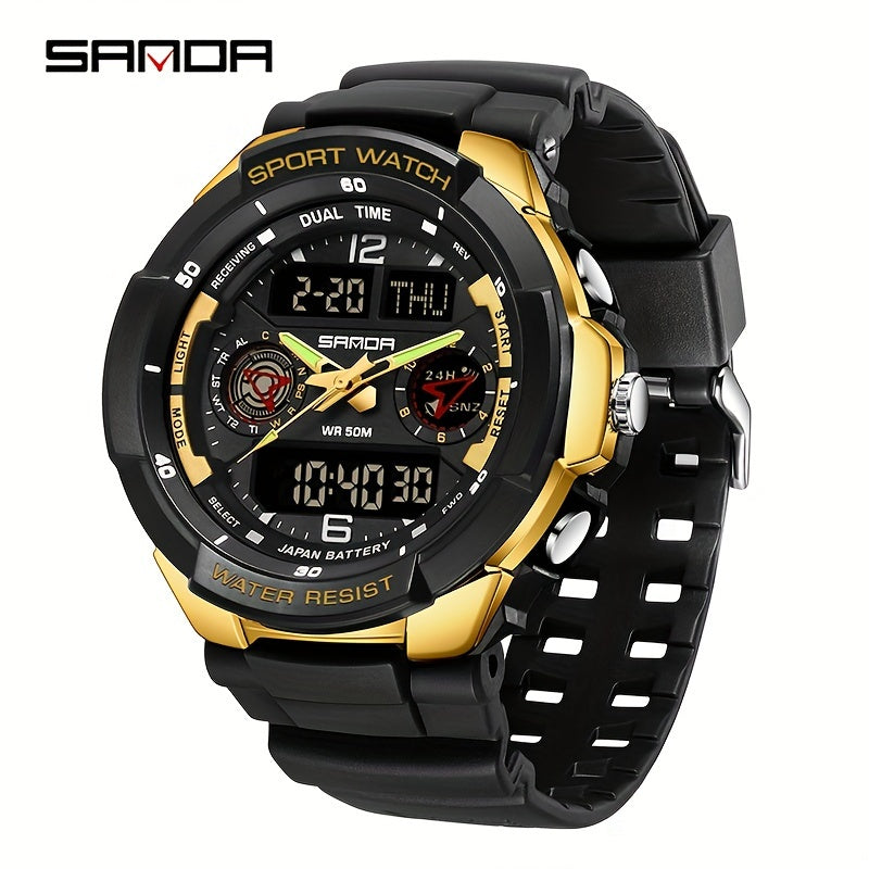 SANDA Youth Sporty Starlight Waterproof Night Light Watch