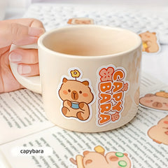 50 Adorable Capybara Cartoon Stickers with Fun Accessories Self Adhesive Decals