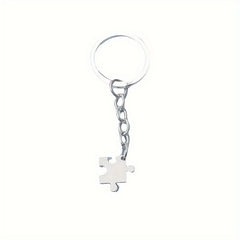 Love Heart Puzzle Keychain Couple Stainless Steel Keychain