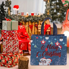 6pcs Gilding Christmas Gift Bags Tote Bags With Handles Reusable Grocery Bags