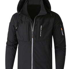 Men's Outdoor Windbreaker Jacket Hooded Waterproof Warm Climbing Jacket