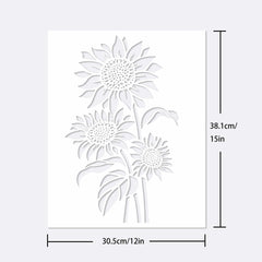 Large Sunflower Stencil 30 - Reusable DIY Template for Art