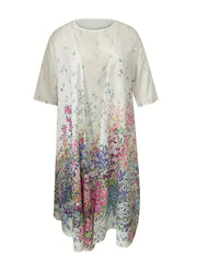  Floral Tank Dress & Cardigan Set