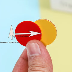 25mm Dual Plastic Counting Chips 50pcs Math Rewards Educational Toy Red Yellow