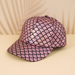 Mermaid Sequin Baseball Cap Colorful Fish Scales Print Unisex Streetwear Hat