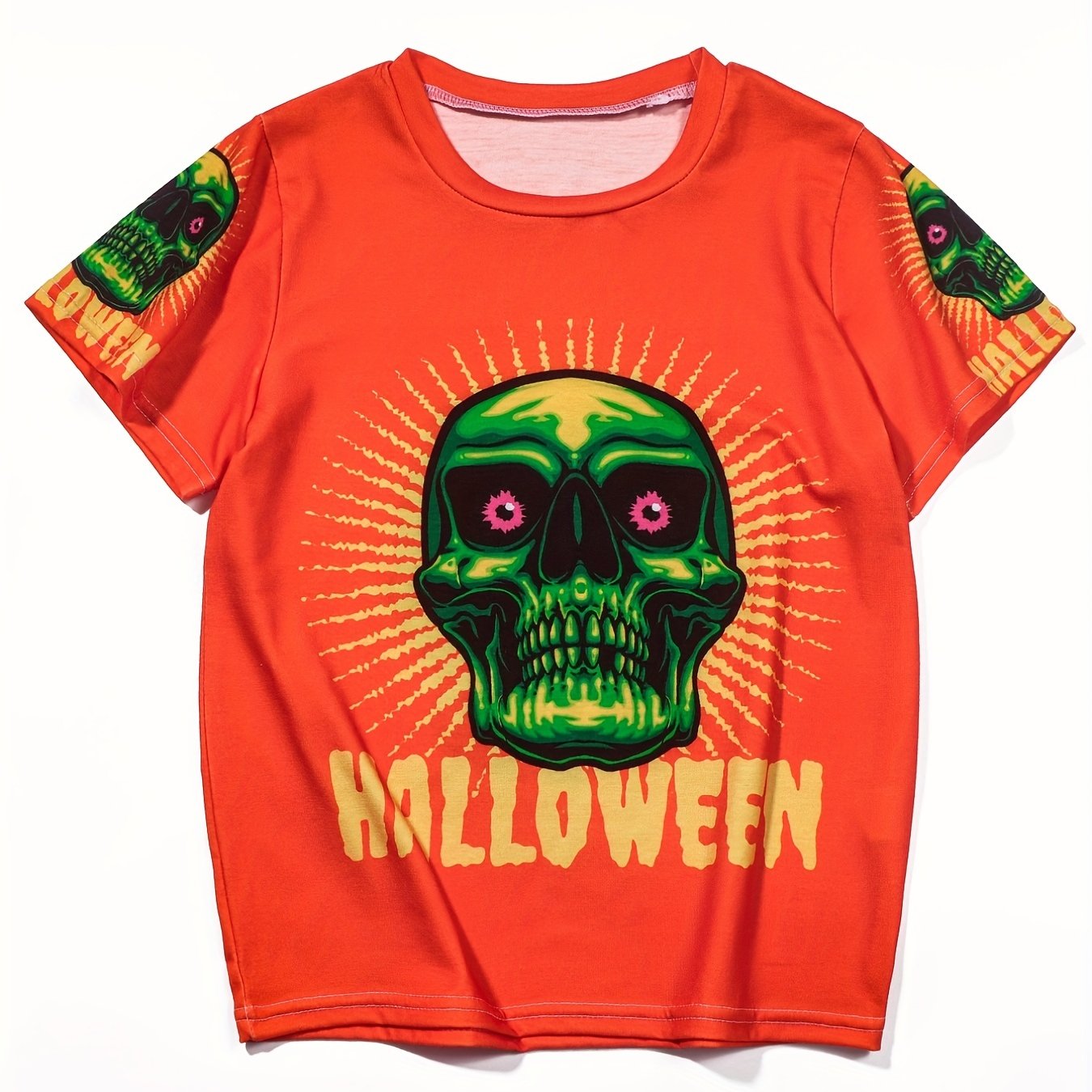 Boys Skull Printed Street Style T Shirt Halloween Costume Casual