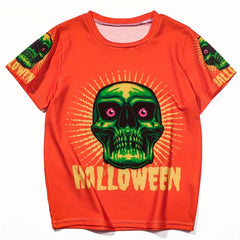 Boys Skull Printed Street Style T Shirt Halloween Costume Casual