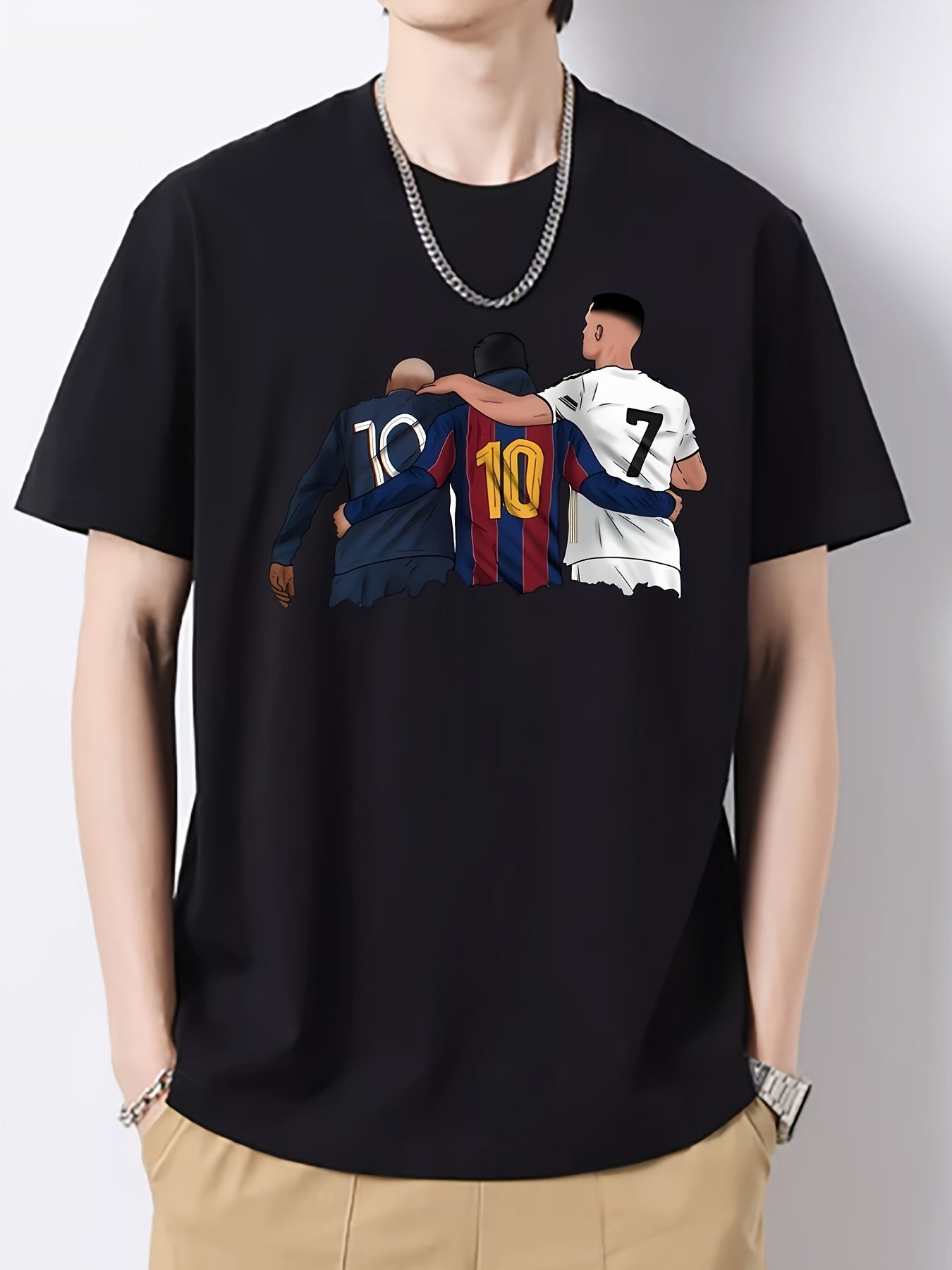 Men's Graphic Cotton Crew Neck Short Sleeve T-shirt