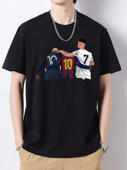 Men's Graphic Cotton Crew Neck Short Sleeve T-shirt