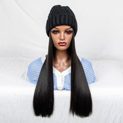Ladies Casual Hat Wig 20 Inch Winter Hat