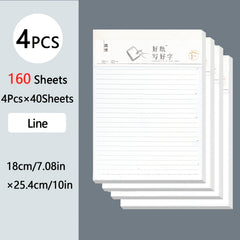 Calligraphy Workbook - 160 Tear Off Sheets - Grid & Character Posters