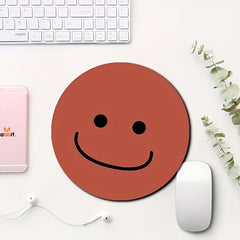 Smile Expression Circular Mouse Pad - Waterproof and Non-slip
