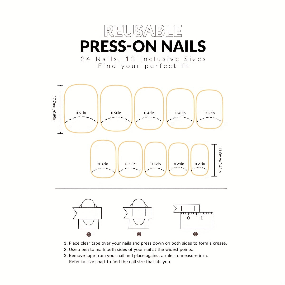 24 pcs Square Acrylic Nails Set for Women - Long Lasting & Stylish