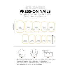 24 pcs Square Acrylic Nails Set for Women - Long Lasting & Stylish