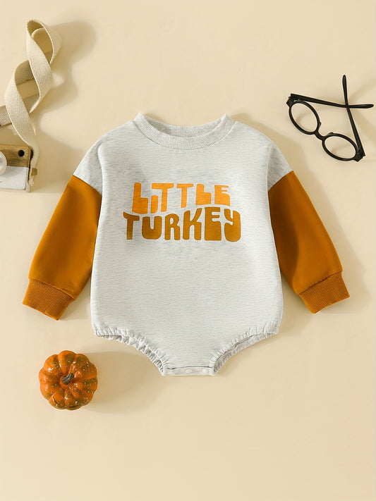 Baby Pumpkin Print Romper Jumpsuit for 0-2 Years Old