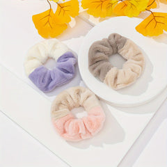 3pcs Plush Hair Tie Bands for Girls