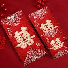 6-Piece High Frosted Chinese Red Lucky Money Bag Set