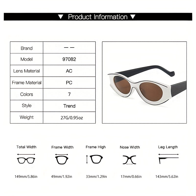 Y2K Mod Cat Eye Sunglass Female Lady Candy Eyewear UV400