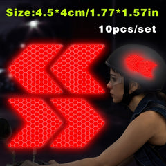 10pcs Arrow Reflective Sticker Set Bike Frame Car Motorcycle Bicycle Decal