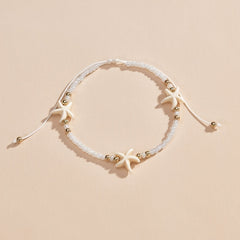 Starfish Beaded Anklet Boho Style Summer Beach Clothing Decoration