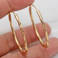 Golden Big Circle Hoop Earrings 18K Plated Jewelry For Women