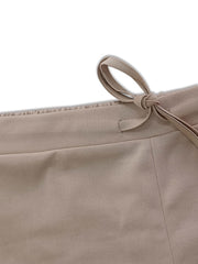  Solid Drawstring Tapered Leg Trousers