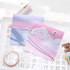 4pcs Painting Style Sticky Notes 3.15in for Students
