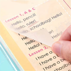 50 Transparent Paper Stickers Memo Pad Bookmark Pen Memo Stickers