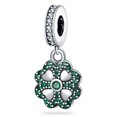 Shimmering Four Leaf Clover Lucky Charm Pendant