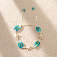 Shell & Starfish Beaded Braided Bracelet for Women