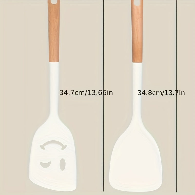 Silicone Cooking Tools Set Non Stick Spatula Soup Spoon Baking Utensils