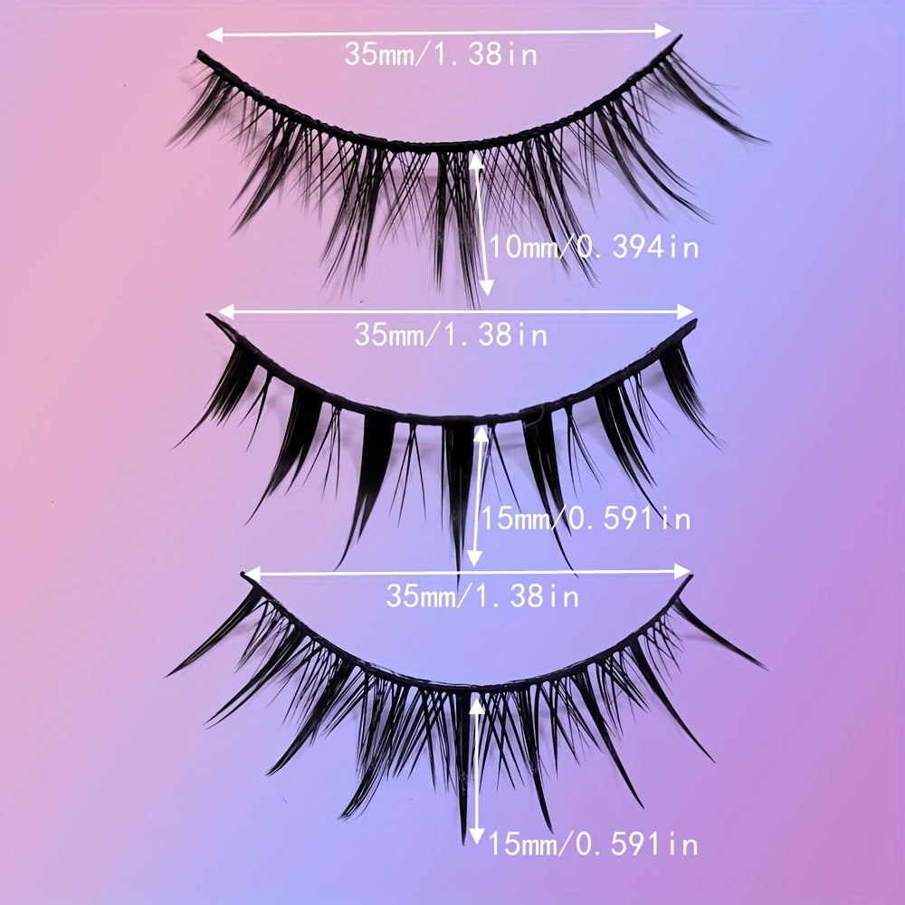 10 Pairs 3D Natural False Lashes Fluffy Soft Cross Manga Wispy Extension Makeup