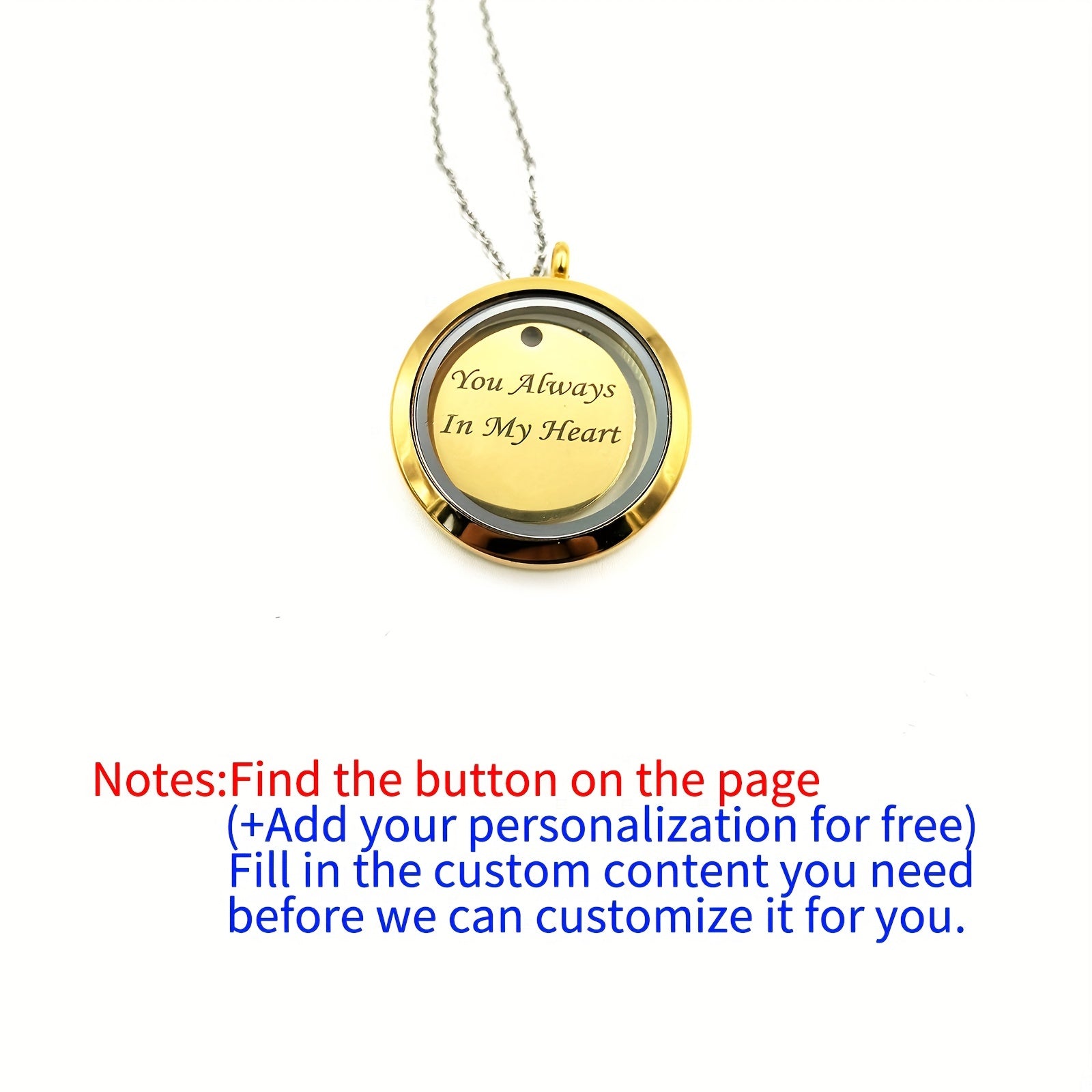 Personalized Gold Screw Cap Pet Memorial Pendant Engraved Name Years
