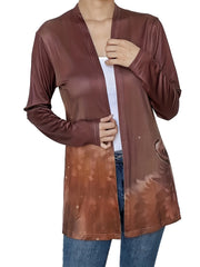  Women's Fox Print Open Front Cardigan