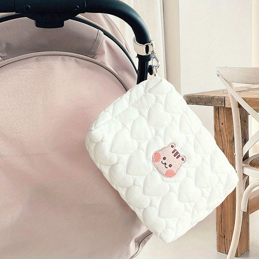 Zipper Handbag for Moms & Babies - Diaper Wipes Love Quilt