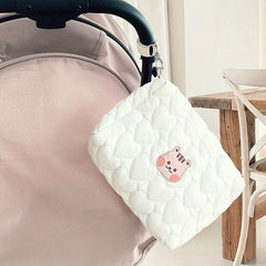 Zipper Handbag for Moms & Babies - Diaper Wipes Love Quilt