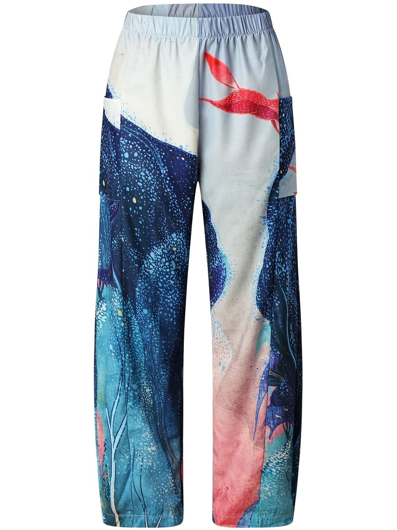 Geometric Print High Rise Wide Leg Pants Plus Size
