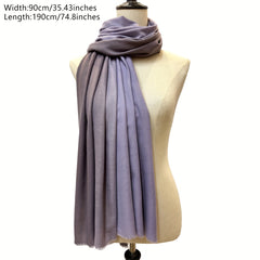 Gradient Cashmere Scarf Vintage Raw Edge Shawl