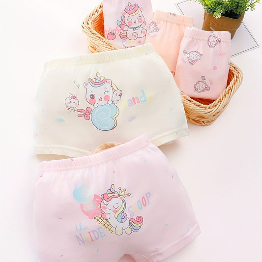 5pcs Kids Cartoon Panties Girls Underwear Cotton Boxer Briefs