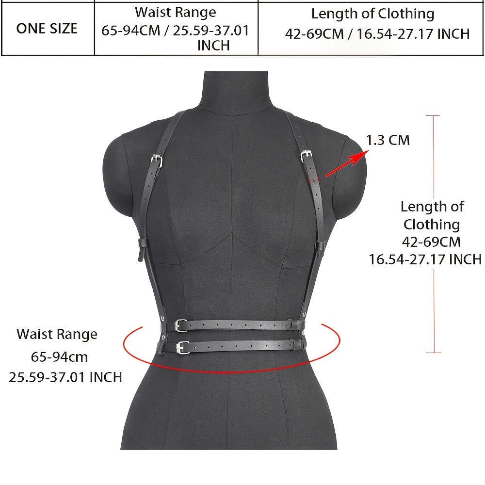 Women PU Leather Harness Belt Body Harness Corset Waist Straps Gothic Clothes