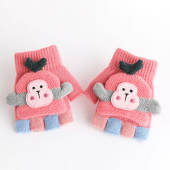 Kids Warm Cartoon Flip Gloves Outdoor Autumn Winter